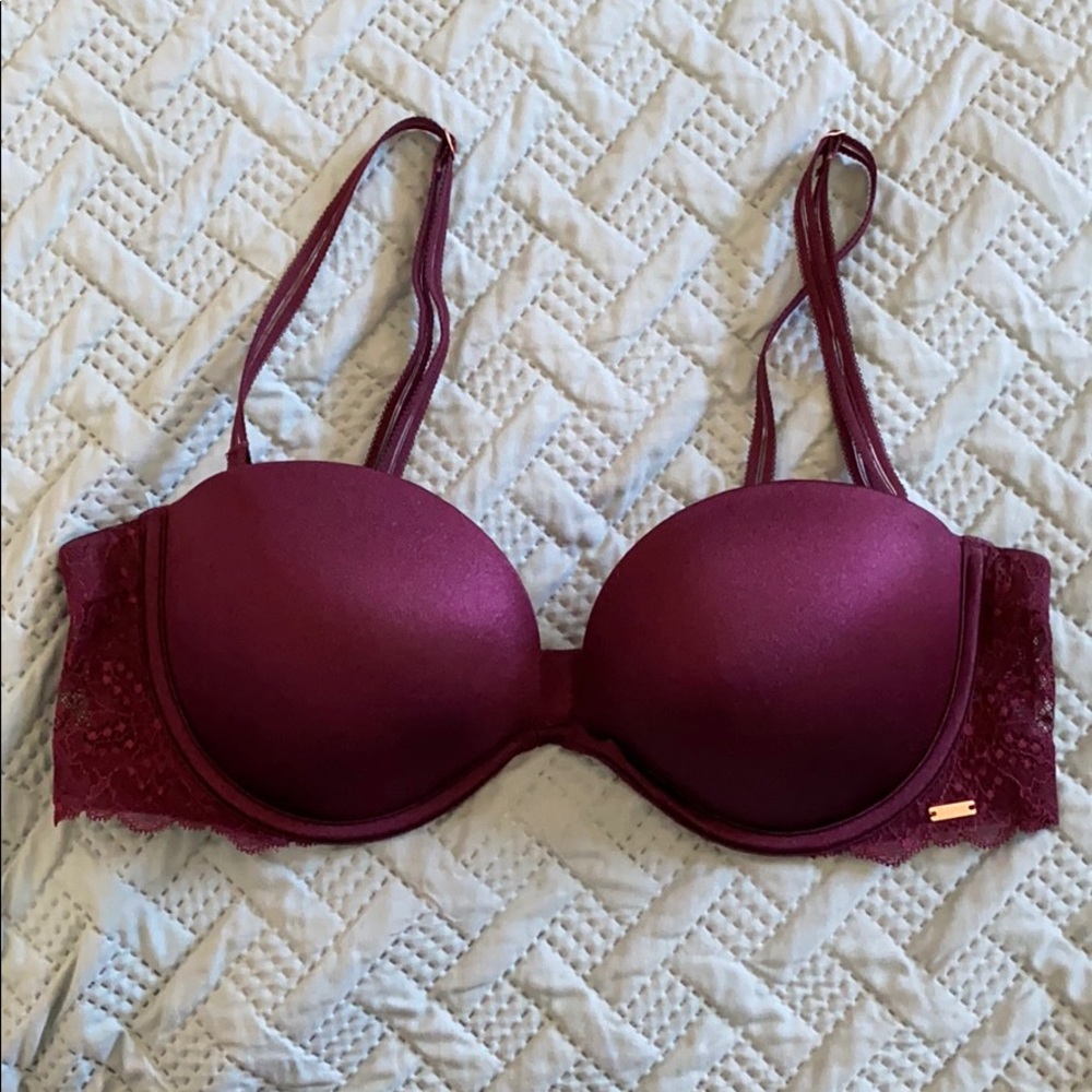 Pink strapless bra